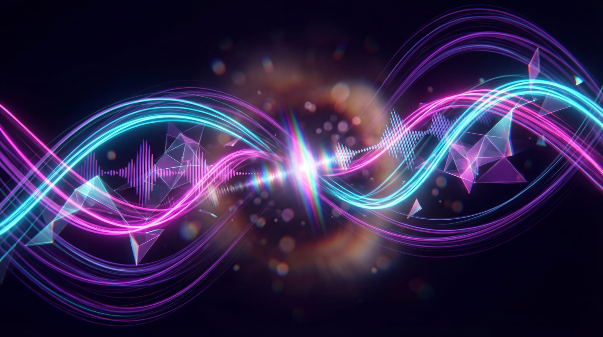 Abstract rave nightlife scene with neon light trails